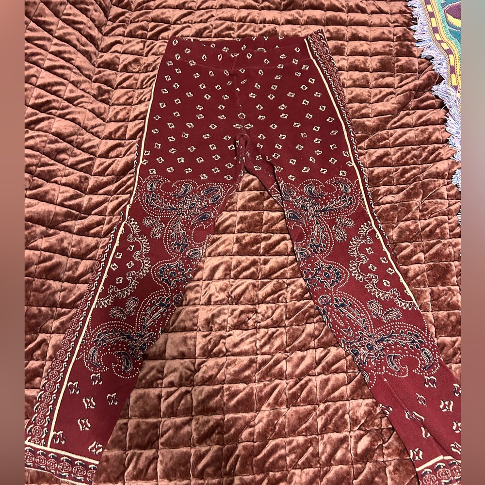 Free people bohemian pattern leggings size medium